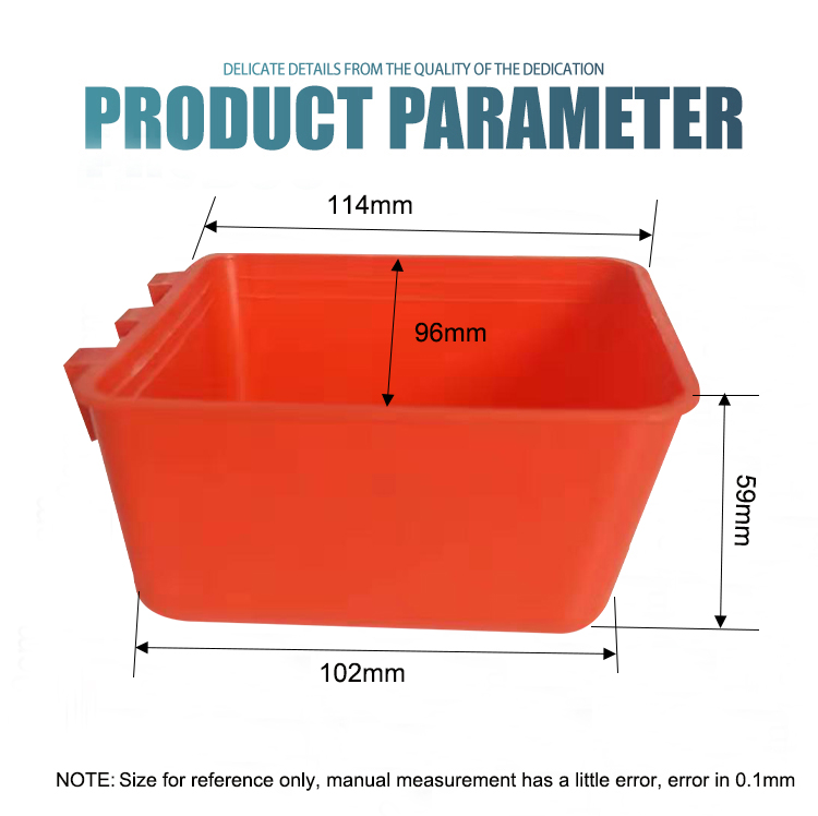 size of feeding box tamaño de la caja de alimentación