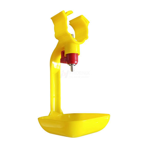 Bebedero de tetina de plástico Ph-28 con vaso de goteo para línea de agua