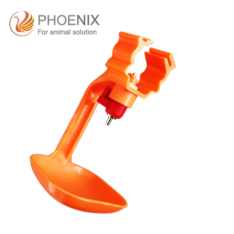 Bebedero de plástico, bebedero de tetina con vaso de goteo, bebedero de tetina de agua para aves de corral con vasos de goteo colgantes, PH-34