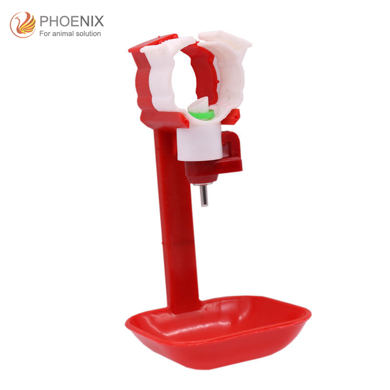 Bebedero de plástico para tetina, bebedero con vaso de goteo, bebedero de tetina para agua para aves de corral con vasos de goteo colgantes, PH-35