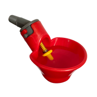Bebedero automático rojo para agua de aves de corral, bebedero para pollos, cuenco redondo con válvula de resorte Ph-20