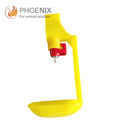 Bebedero de tetina de plástico para pollo con vaso de goteo, bebedero de tetina con vaso colgante PH-29
