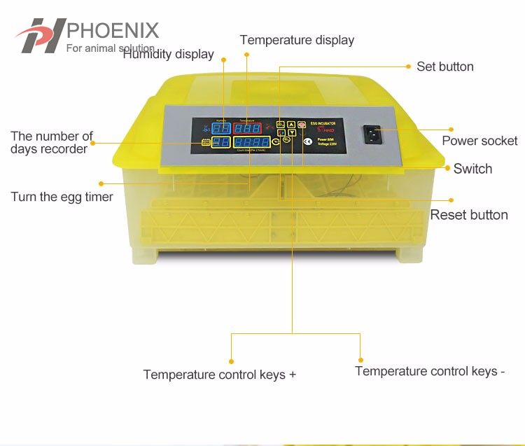 Mini incubadora de huevos, 24 huevos, Mini incubadora automática inteligente de huevos, incubadora con Control de temperatura para incubar pollo y pato